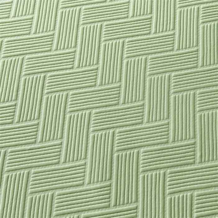 91家纺网 家纺一手货源 找家纺 雯豆家纺 2025夏季新款PE中分子凉感凉席三件套冰丝凉感席子纯色素色成人平铺绑带款 简尚-千草绿