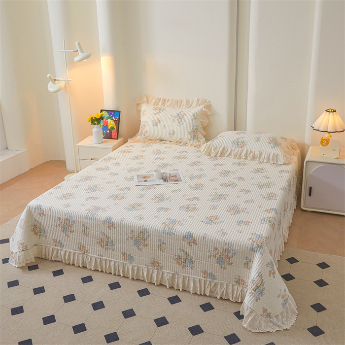 91家纺网 家纺一手货源 找家纺 （总）恒爱家纺2025新款全棉纯棉韩版花边床盖