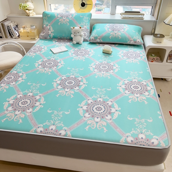 91家纺网 家纺一手货源 找家纺 （总）斯尔顿 2025新款炭光冰丝凉席-床笠款