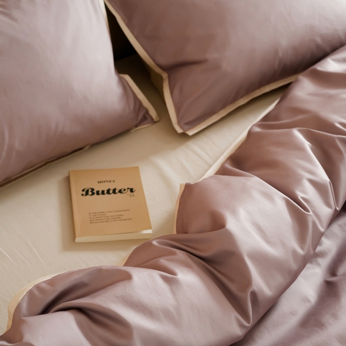 91家纺网 家纺一手货源 找家纺 2025新款长绒棉缺角工艺单品系列单被套 暮光紫