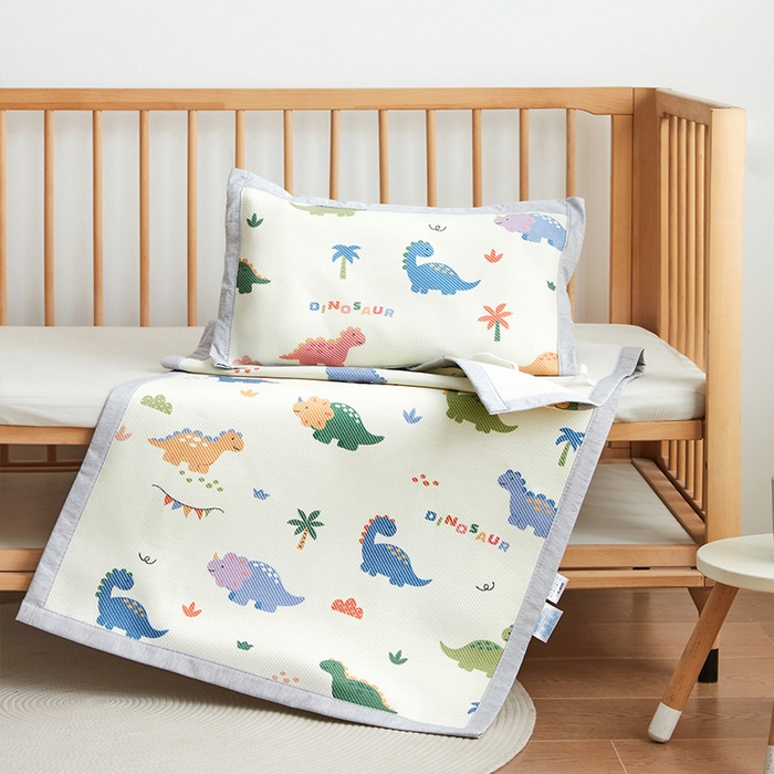 91家纺网 家纺一手货源 找家纺 嗨生活 2025新款A类儿童冰藤枕套 幼儿园枕套 儿童枕套 恐龙园