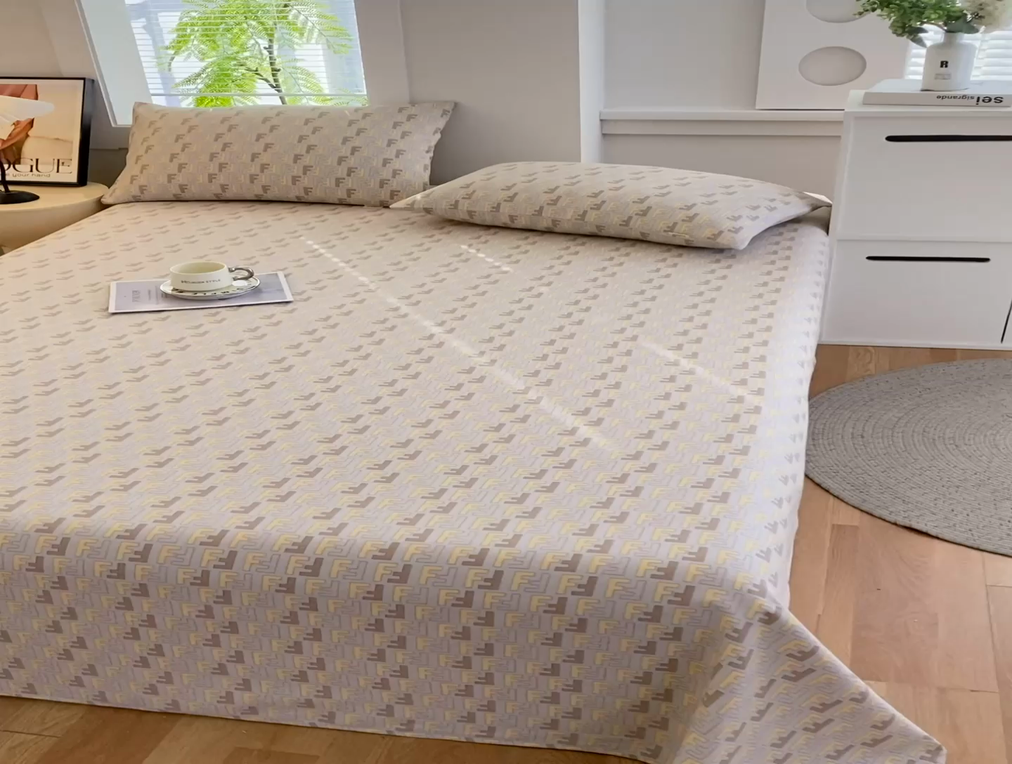 91家纺网 家纺一手货源 找家纺 爱彼家纺 2025新款锦柔老粗布席子凉席床单 千鸟格