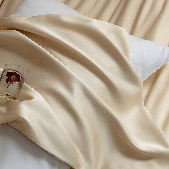 91家纺网 家纺一手货源 找家纺 云栖家居 202560支兰精天丝纯拼色四件套 香槟银灰