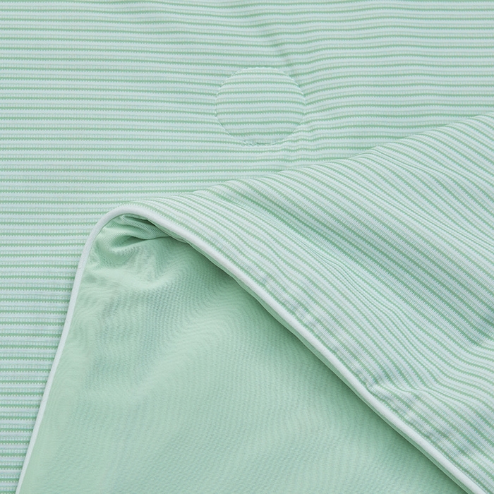 91家纺网 家纺一手货源 找家纺 金喜 2025新款A类高克重冰丝夏被云母凉感夏凉被子（10%氨纶） 云母绿