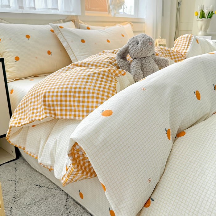 91家纺网 家纺一手货源 找家纺 红粉佳人家纺 2025春夏新款A类全棉纯棉12868纯棉单被套 甜桔