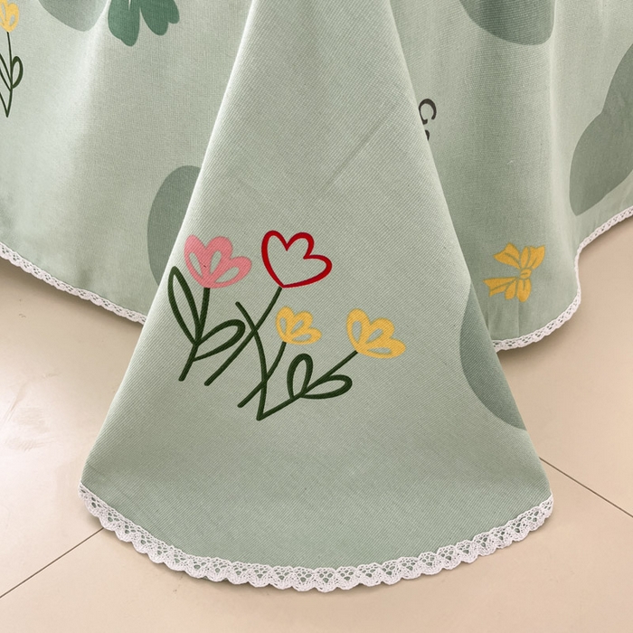 91家纺网 家纺一手货源 找家纺 新印象  2025新款花边老粗布床单款床笠款三件套怦然心动