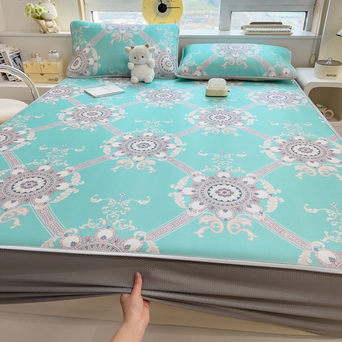 91家纺网 家纺一手货源 找家纺 （总）斯尔顿 2025新款炭光冰丝凉席-床笠款