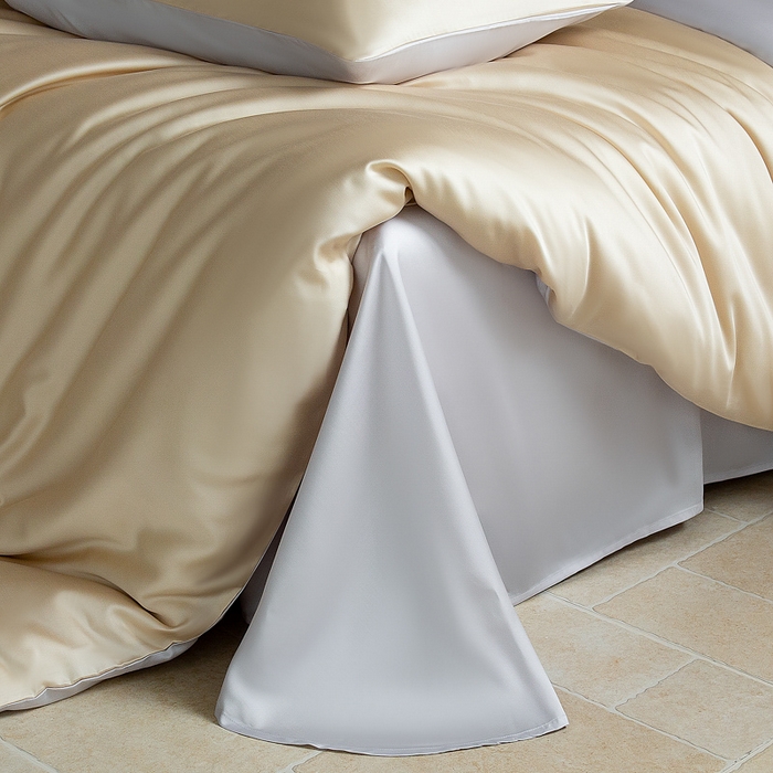 91家纺网 家纺一手货源 找家纺 云栖家居 202560支兰精天丝纯拼色四件套 香槟银灰