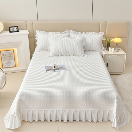 91家纺网 家纺一手货源 找家纺 （总）星窝家纺 2025新款水洗棉花边床裙式多功能床盖三件套