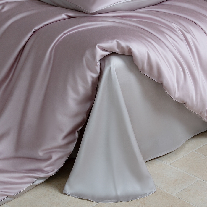 91家纺网 家纺一手货源 找家纺 云栖家居 202560支兰精天丝纯拼色四件套 紫灰银灰