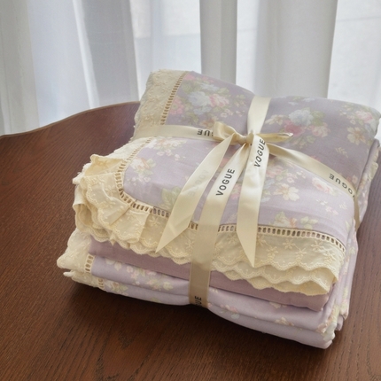 91家纺网 家纺一手货源 找家纺 （总）黛馨 2025新款全棉纯棉镂空蕾丝边四件套