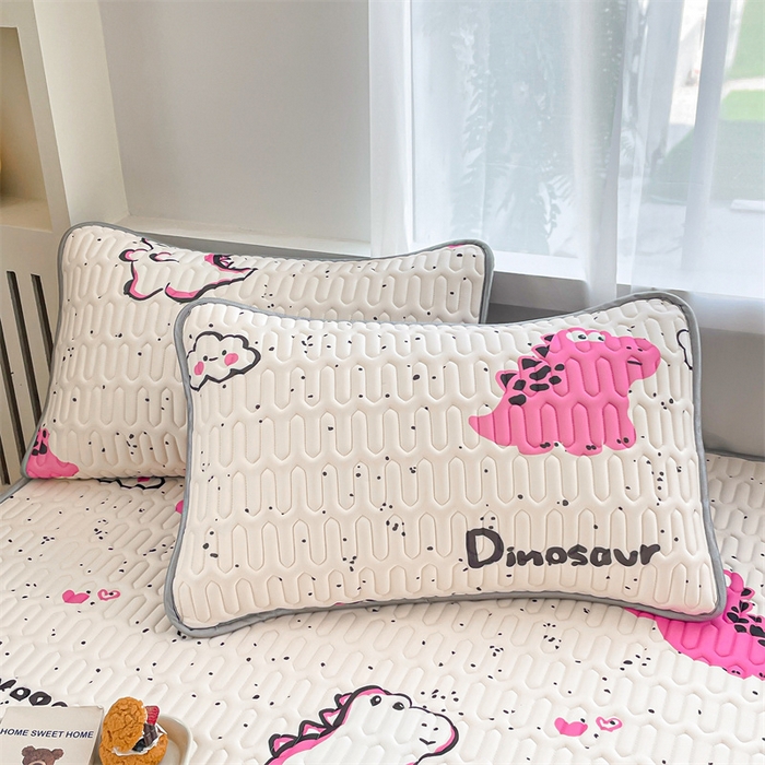 91家纺网 家纺一手货源 找家纺 布卢姆床垫 2025新款5mmA类乳胶凉席床笠套件夏被组合 小恐龙