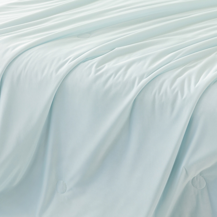 91家纺网 家纺一手货源 找家纺 瑜珠家纺 2025新款瑜珠云母凉感丝夏被 月光蓝