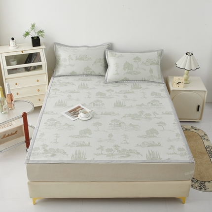 91家纺网 家纺一手货源 找家纺 （总）曲宿家纺 2025新款A类高分子色织提花软凉席系列