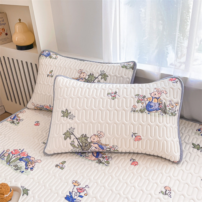 91家纺网 家纺一手货源 找家纺 布卢姆床垫 2025新款5mmA类乳胶凉席床笠套件夏被组合 兔子先生