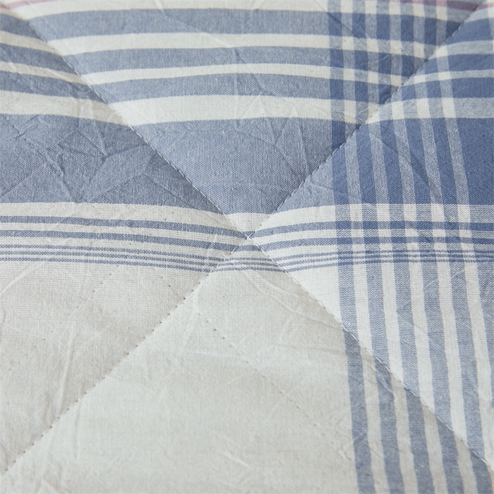 91家纺网 家纺一手货源 找家纺 2025新款A类里外全棉夏凉被100%新疆棉纯棉全棉填充无印格子款空调被原棉夏被 里外全棉-蓝调格