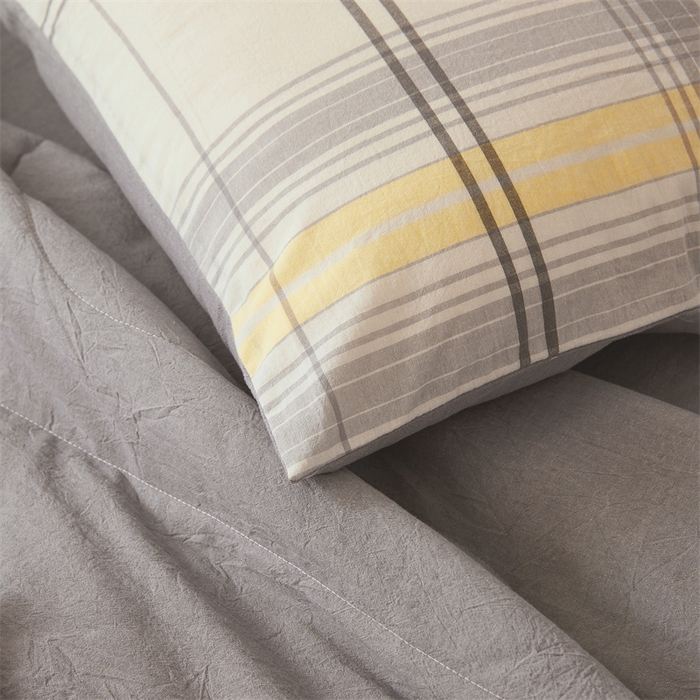 91家纺网 家纺一手货源 找家纺 2025新款A类里外全棉夏凉被100%新疆棉纯棉全棉填充无印格子款空调被原棉夏被 里外全棉-简灰格