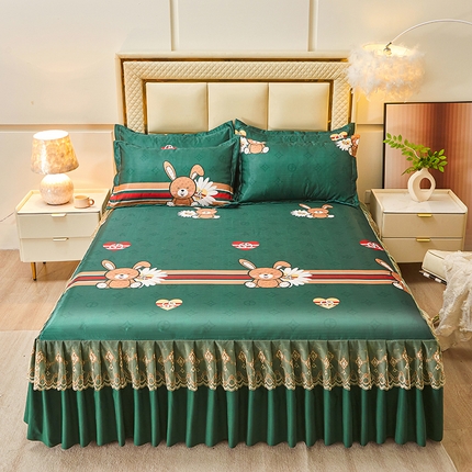 91家纺网 家纺一手货源 找家纺 （总）艾裙海 2025新款冰丝凉席三件套系列-床裙款