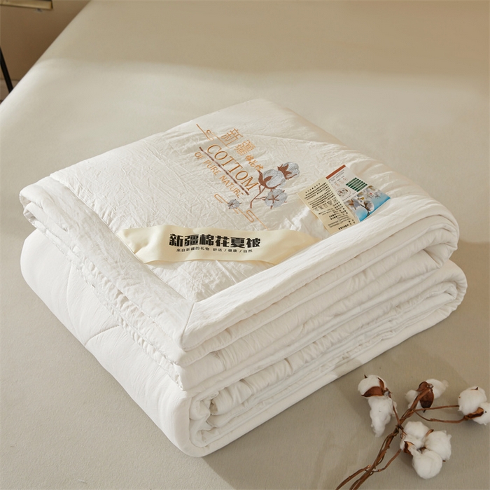 91家纺网 家纺一手货源 找家纺 （总）西域种棉人·千百笠 2025新款A类100%新疆棉花夏凉被纯棉全棉填充毛巾绣绣花纯色双拼原棉空调被夏被