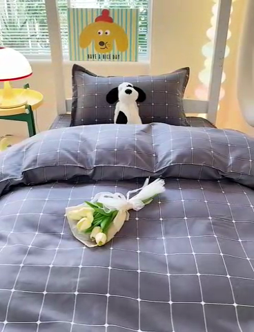 91家纺网 家纺一手货源 找家纺 悦织湾家纺 2025新款印花学生宿舍亲肤芦荟棉三件套单双人四件套轻奢印花磨毛床上用品 憧憬