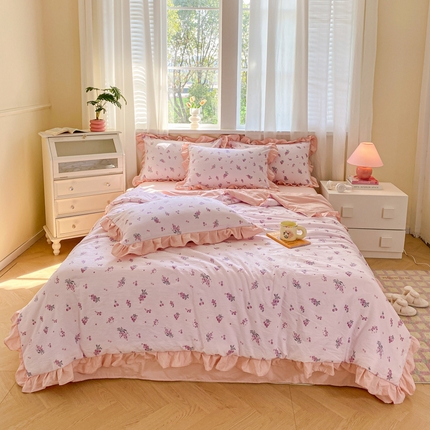 欧尚 2025新款ins风夏被四件套 紫葡萄