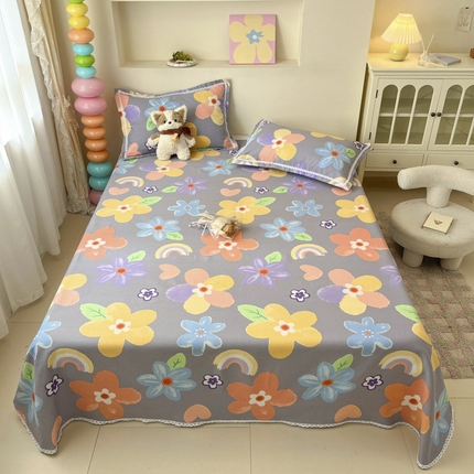 新印象  2025新款花边老粗布床单款床笠款三件套莫奈花园