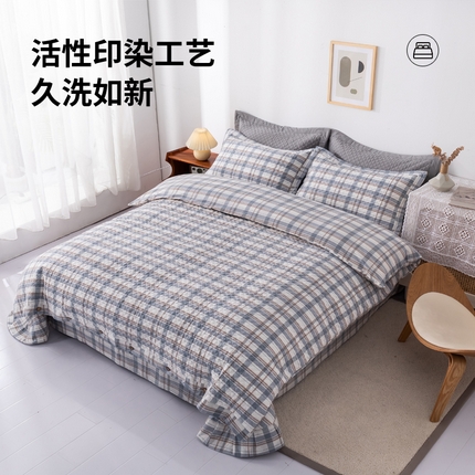 91家纺网 家纺一手货源 找家纺 （总）优乐家纺 2025新款全棉四件套水洗纯棉夹棉绗缝加厚被罩