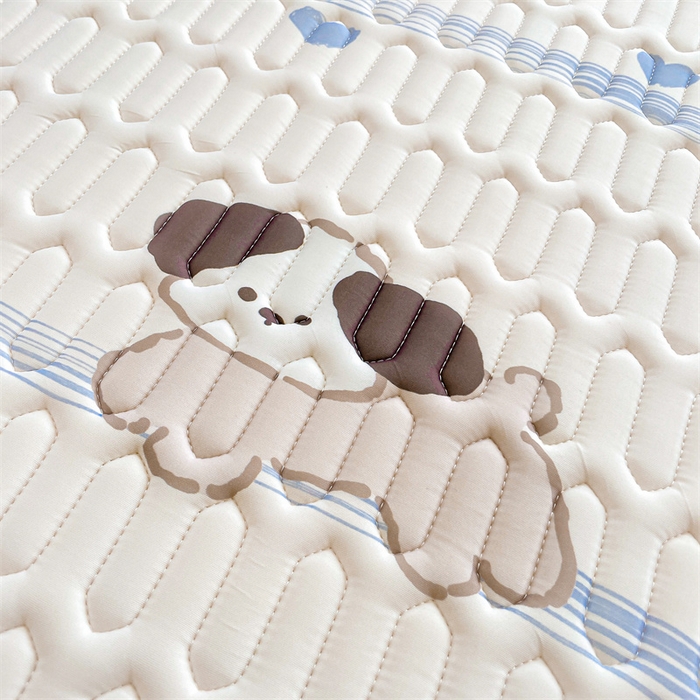 91家纺网 家纺一手货源 找家纺 布卢姆床垫 2025新款5mmA类乳胶凉席床笠套件夏被组合 假期小狗