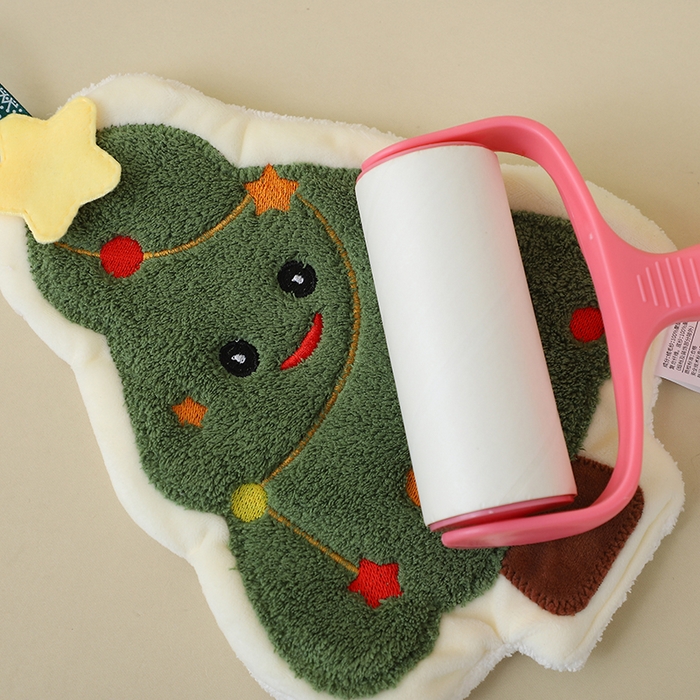 91家纺网 家纺一手货源 找家纺 彩虹毛巾 2025新款珊瑚绒卡通可挂式加厚吸水不掉毛可爱小毛巾厨房洗手间挂巾便携式懒人擦手布-圣诞系列 圣诞树19*24cm 擦手巾/只