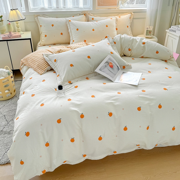 91家纺网 家纺一手货源 找家纺 红粉佳人家纺 2025春夏新款A类全棉纯棉12868纯棉单被套 甜桔