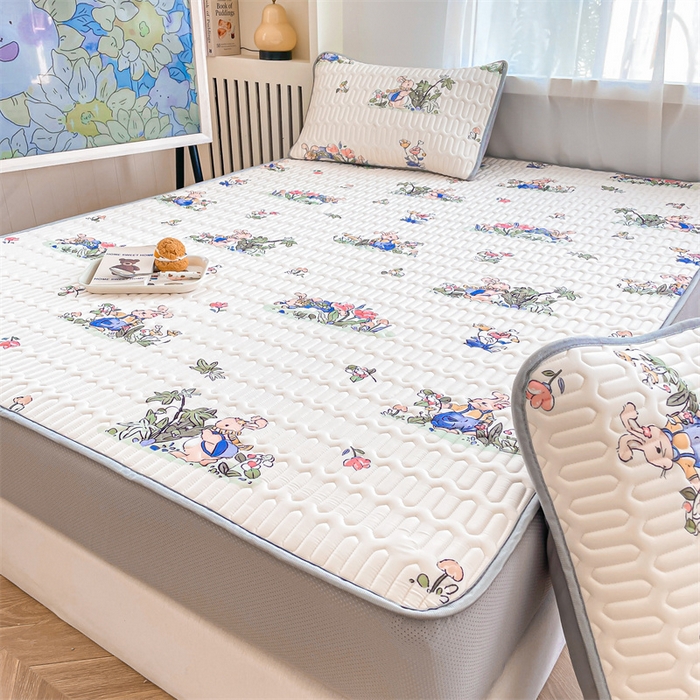 91家纺网 家纺一手货源 找家纺 布卢姆床垫 2025新款5mmA类乳胶凉席床笠套件夏被组合 兔子先生