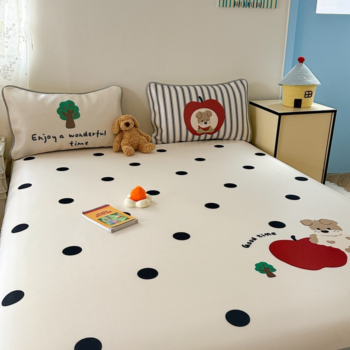 91家纺网 家纺一手货源 找家纺 美乐迪家纺 2025新款碳光凉感冰丝席 苹果狗狗