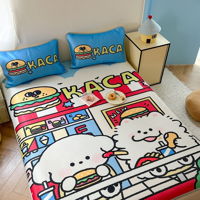 91家纺网 家纺一手货源 找家纺 美乐迪家纺 2025新款碳光凉感冰丝席 汉堡伙伴