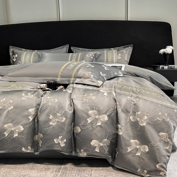 91家纺网 家纺一手货源 找家纺 （总）米彩家纺 2025新款A类水洗真丝金丝浮雕提花绣花四件套