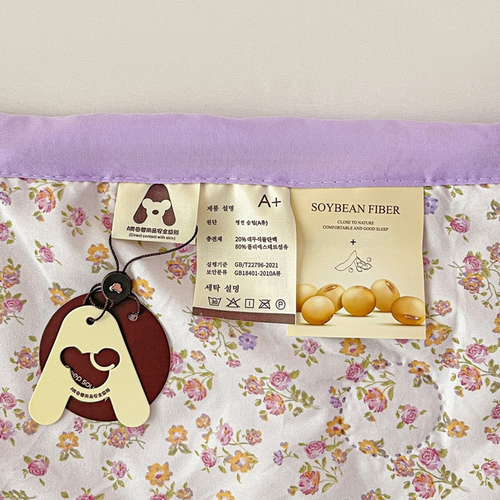 91家纺网 家纺一手货源 找家纺 富艺隆 2025新款水洗棉印花夏被 久期诗华紫