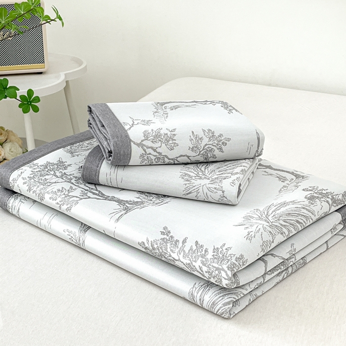 91家纺网 家纺一手货源 找家纺 子曰 2025新款高定版A类PE聚乙烯凉感凉席提花凉席床笠 秘境-灰【平铺款】