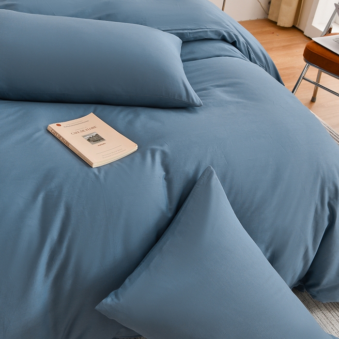 91家纺网 家纺一手货源 找家纺 （总）宇彬家纺 2025直播新款13374全棉母婴级简约轻奢小清新纯色四件套斜纹贡缎新疆长绒极简无印风系列