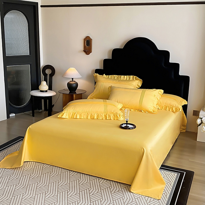 91家纺网 家纺一手货源 找家纺 （总）花香四季家纺 2025新款全棉13376公主风纯棉法式手工立体线条四件套