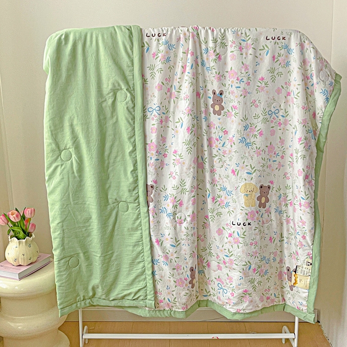 91家纺网 家纺一手货源 找家纺 富艺隆 2025新款水洗棉印花夏被 静谧