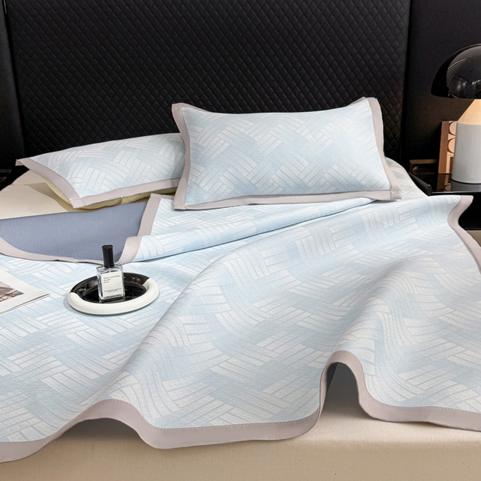 91家纺网 家纺一手货源 找家纺 （总）999家纺 2025新款高端轻奢PE中分子凉感大提花凉席软席罗马