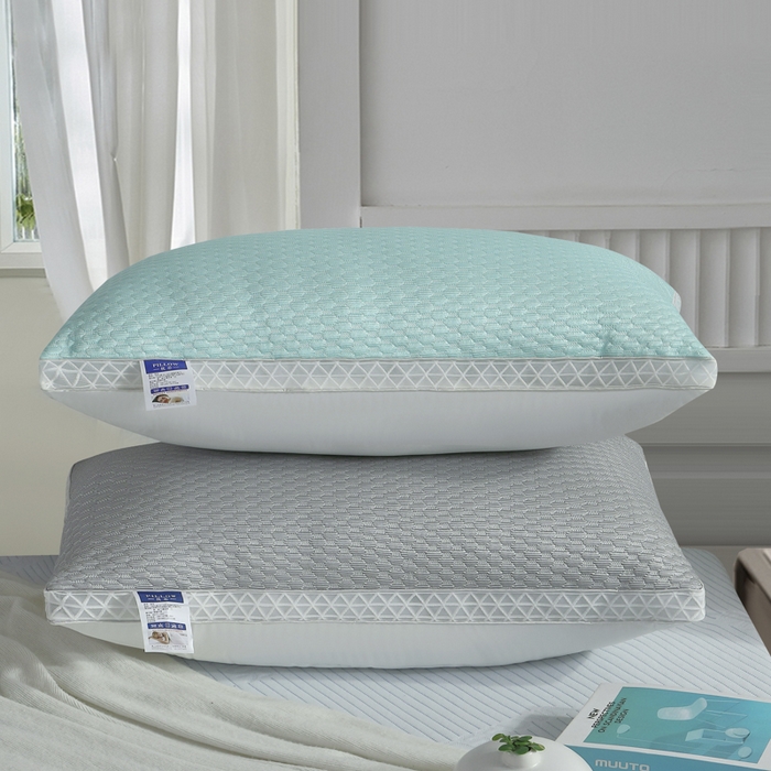 91家纺网 家纺一手货源 找家纺 大熊枕芯  2025新款抗菌防螨冰豆豆枕枕头枕芯 绿色低枕一只