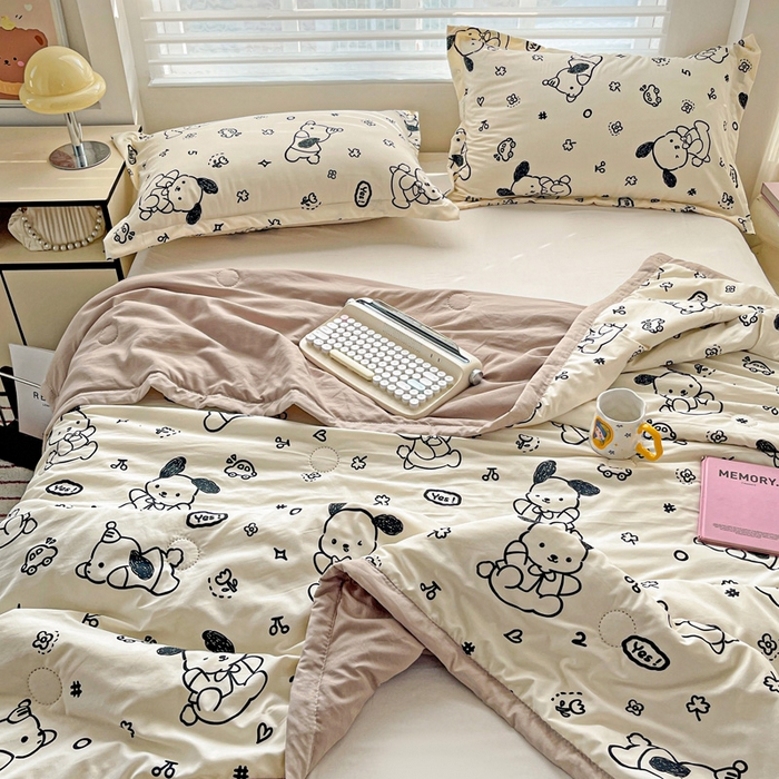 91家纺网 家纺一手货源 找家纺 富艺隆 2025新款水洗棉印花夏被 奶酪丸丸饼