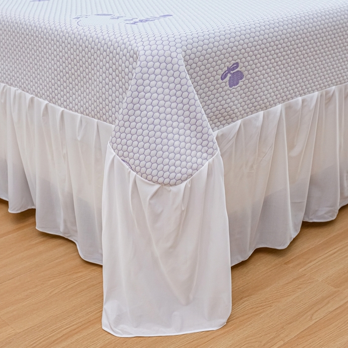 91家纺网 家纺一手货源 找家纺 春寻家纺 2025新款凉豆豆冰丝凉席席子-床裙款 卡皮巴拉-紫