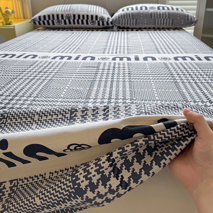 91家纺网 家纺一手货源 找家纺 晓时候 2025原棉老粗布床单凉席三件套软凉席子单床单 潮流米兰