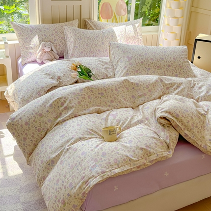 耀悦家纺 2025新款A类12868纯棉四件套 花园兔兔