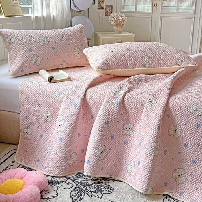 91家纺网 家纺一手货源 找家纺 羽爱家纺 2025新款A类双面全棉印花床盖套件 星星汪