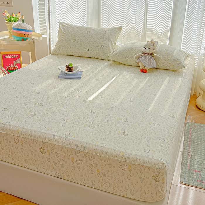 91家纺网 家纺一手货源 找家纺 （总）眠帛家居 2025新款A类水洗皱皱纱印花床笠