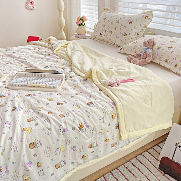 91家纺网 家纺一手货源 找家纺 富艺隆 2025新款水洗棉印花夏被 小豆喵