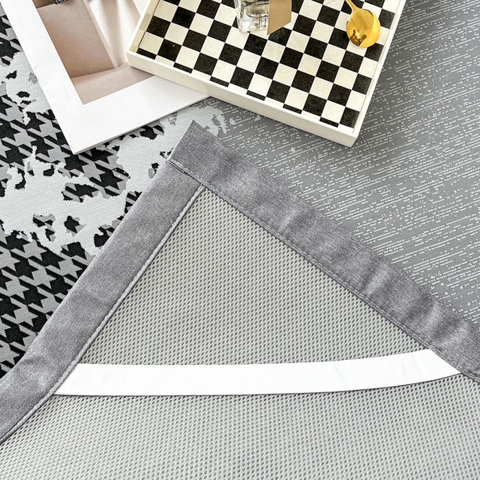 91家纺网 家纺一手货源 找家纺 子曰 2025新款高定版A类PE聚乙烯凉感凉席提花凉席 千鸟格-灰