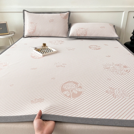 91家纺网 家纺一手货源 找家纺 （总）子曰 2025新款高定版A类PE聚乙烯凉感凉席提花凉席床笠